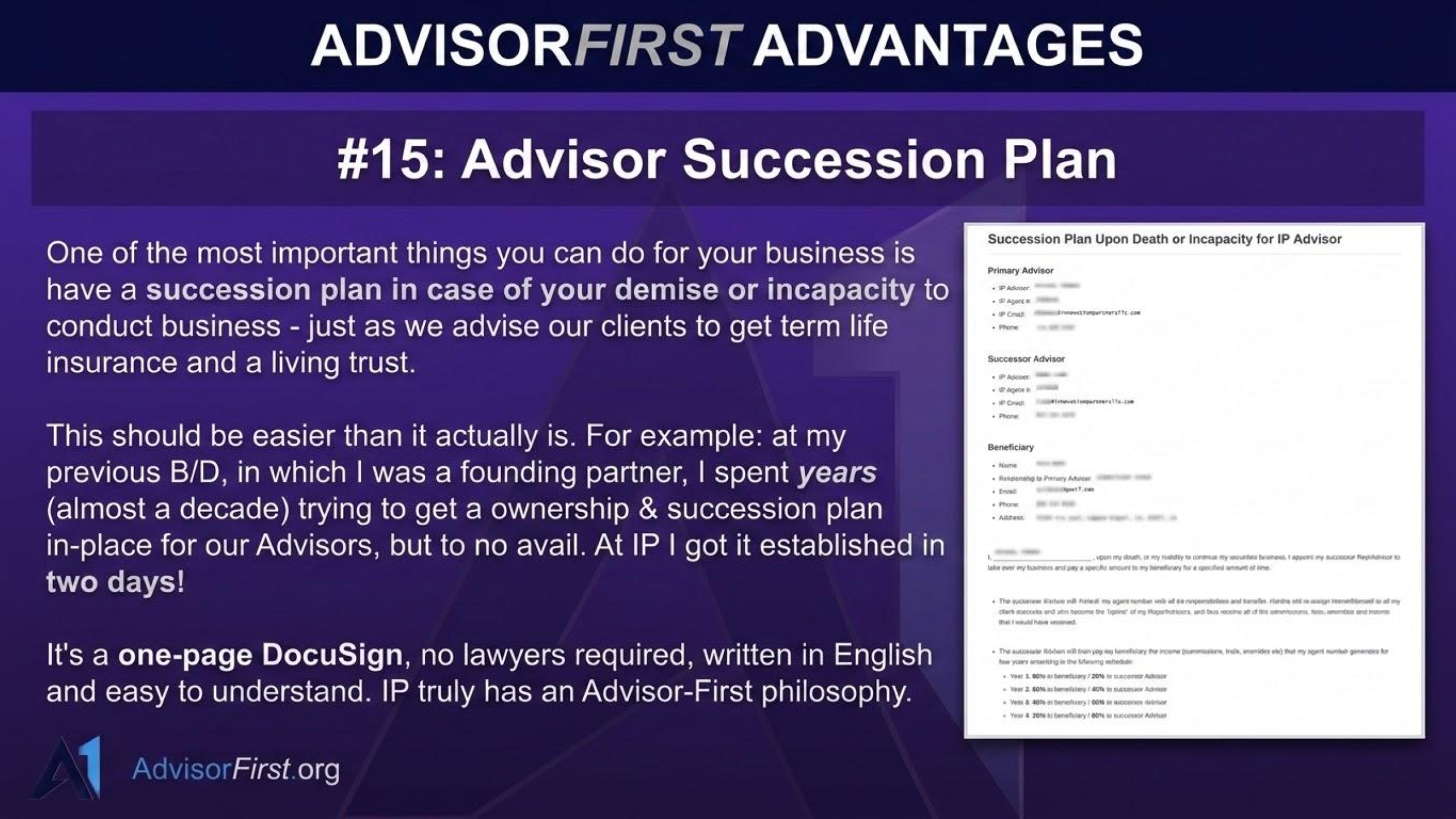 Advantages