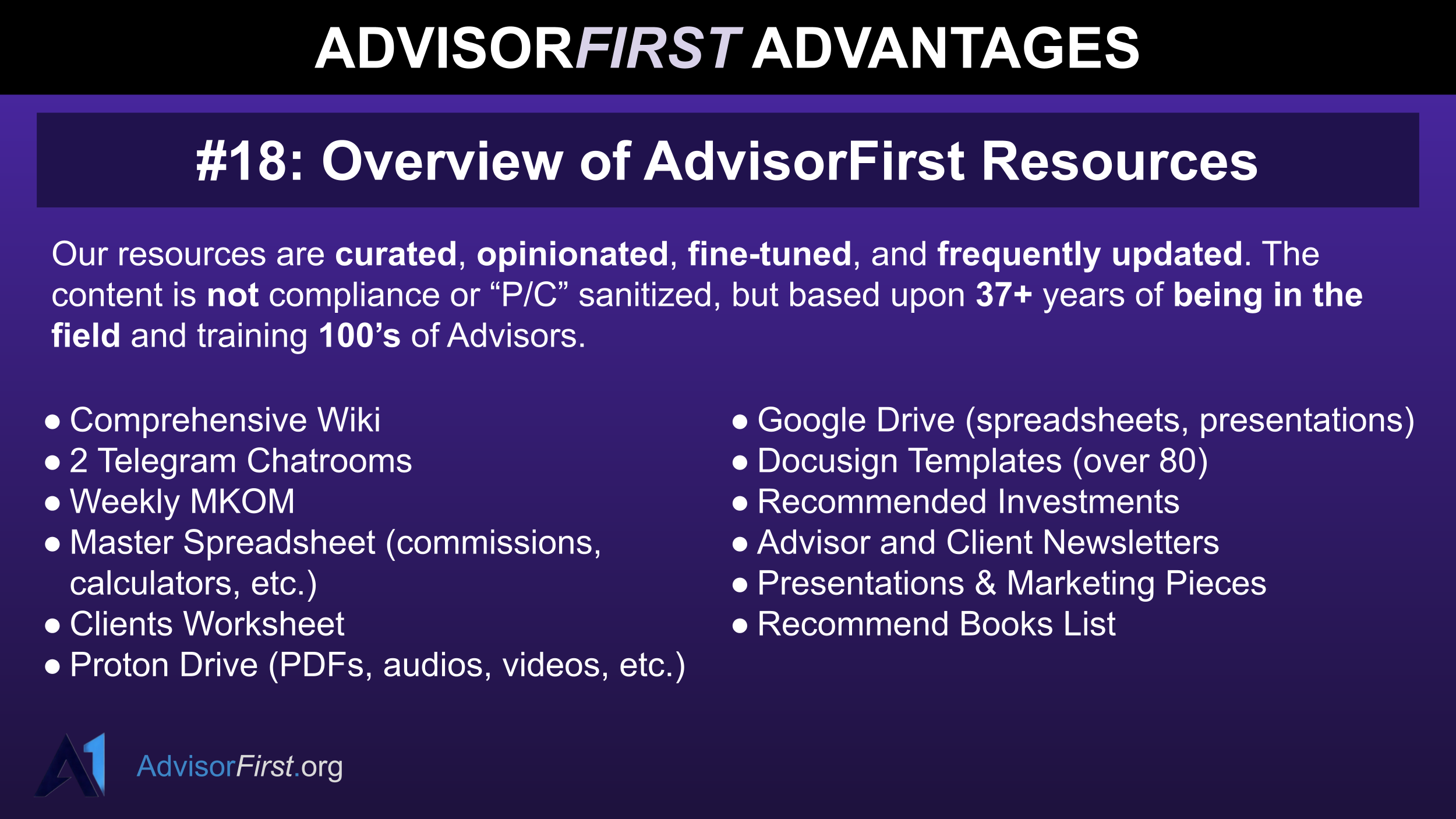 AF Advantages